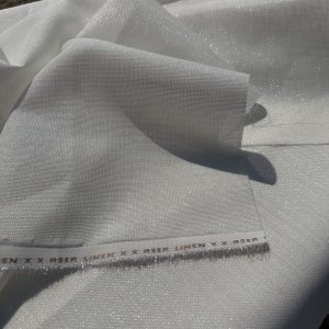 Simli Linen Kırık Beyaz